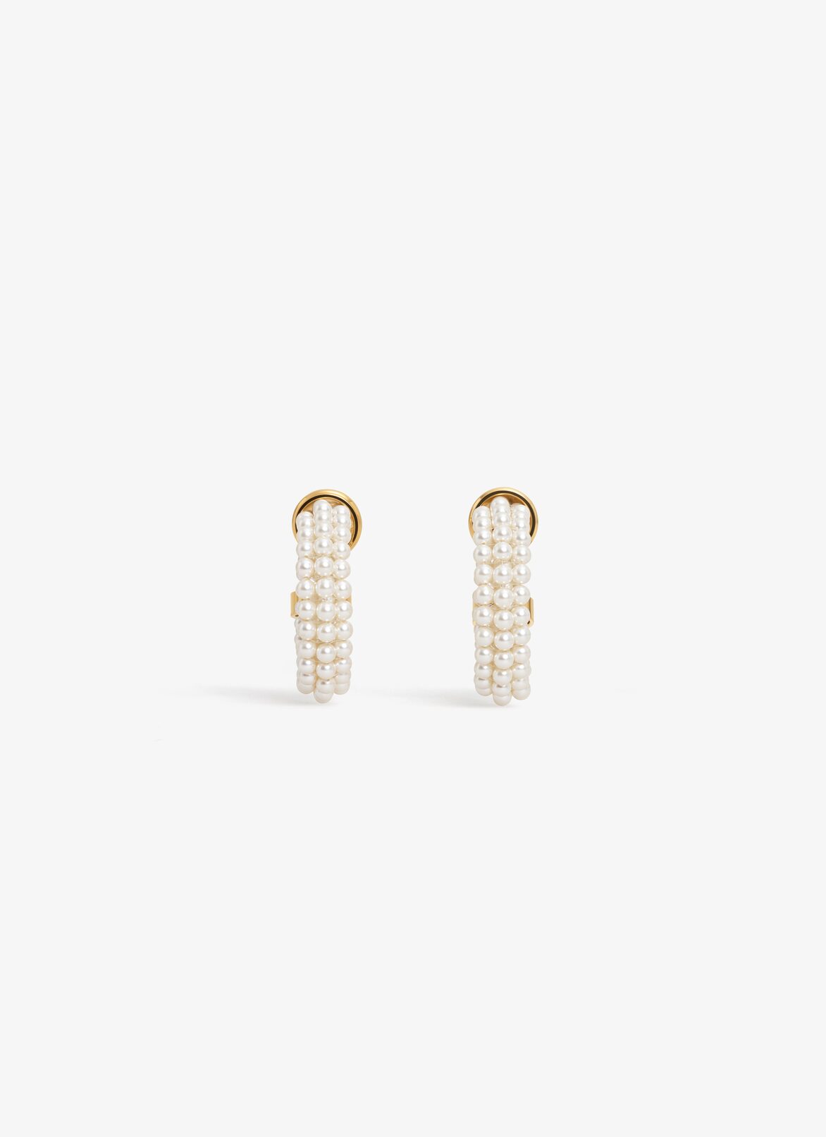 GRAPHIC PEARL HOOP EARRINGS ALAÏA WHITE GRAPHIC PEARL HOOP EARRINGS